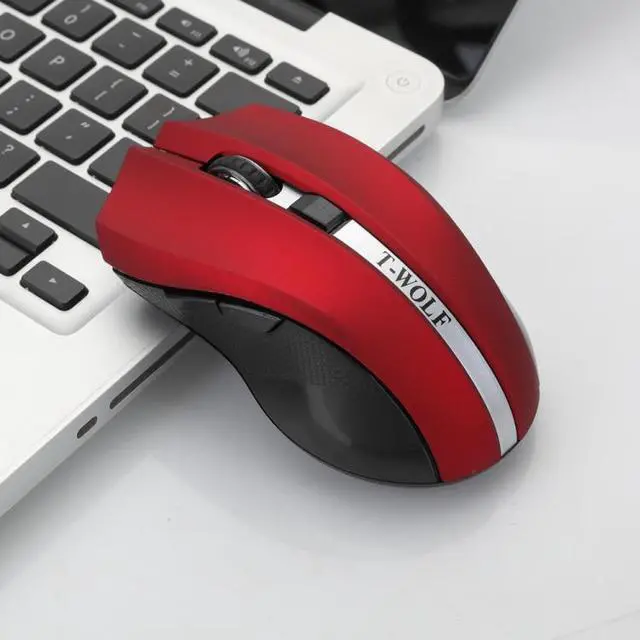 Main image of T-WOLF Q5 2.4GHz 5-Buttons 2000 DPI Wireless Mouse Silent And Non-Light Gaming Office Mouse For Computer PC Laptop (Red )