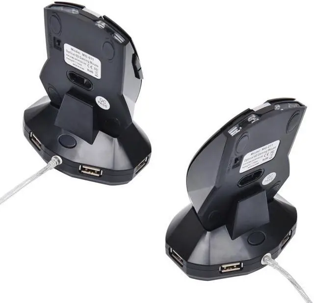 Alt view image 5 of 6 - Gaming Mouse MZ-011 2.4GHz 1600DPI Wireless Rechargeable Optical Mouse with HUB Function (Pearl White)