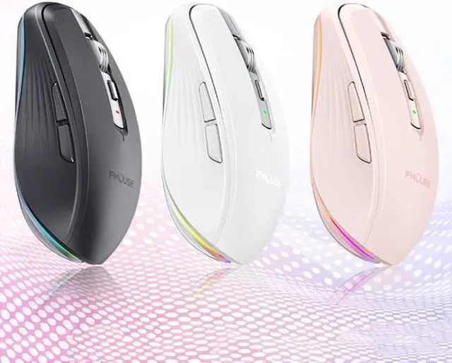 Alt view image 2 of 7 - Fmouse M303 2400DPI Bluetooth&2.4G Dual Modes Rechargeable RGB Mouse (Gray)