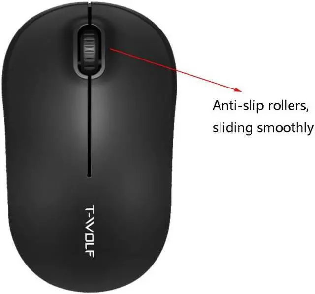 Alt view image 3 of 5 - T-WOLF Q4 3 Keys 2.4GHz Wireless Mouse Desktop Computer Notebook Game Mouse (Black)