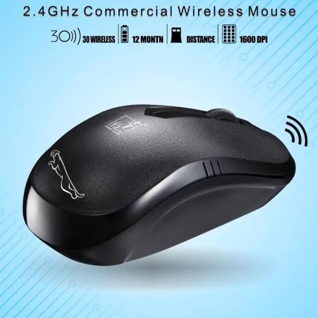 Alt view image 5 of 7 - ZGB 101B 2.4GHz 1600 DPI Professional Commercial Wireless Optical Mouse Mute Silent Click Mini Noiseless Mice for Laptop, PC, Wireless Distance: 30m (White)