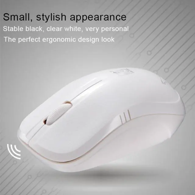 Alt view image 6 of 7 - ZGB 101B 2.4GHz 1600 DPI Professional Commercial Wireless Optical Mouse Mute Silent Click Mini Noiseless Mice for Laptop, PC, Wireless Distance: 30m (White)