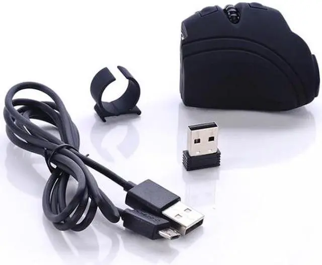 Alt view image 3 of 7 - GM306DM Bluetooth + 2.4GHz Dual-mode Lazy Finger Ring Mouse Rechargeable Wireless Mouse (Black)