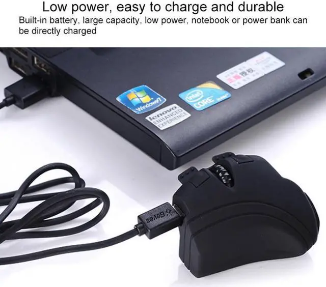 Alt view image 4 of 7 - GM306DM Bluetooth + 2.4GHz Dual-mode Lazy Finger Ring Mouse Rechargeable Wireless Mouse (Black)