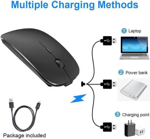 Alt view image 3 of 6 - iMICE  E-1300 4 Keys 1600DPI Luminous Wireless Silent Desktop Notebook Mini Mouse, Style:Dual-modes Luminous Edition Dual-modes Luminous Edition (Black)