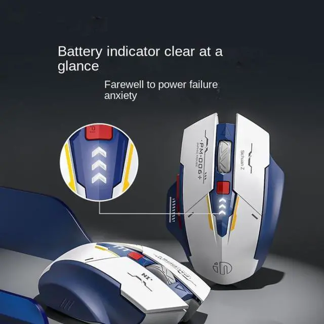 Alt view image 4 of 7 - Inphic F9 Mecha Wireless Mouse Charging Office Game Mouse F9 Mecha (Single Model 2.4G)