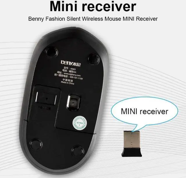 Alt view image 6 of 6 - Beny M583 2.4GHz 1600DPI Fashionable Wireless Silent Mouse (Green)