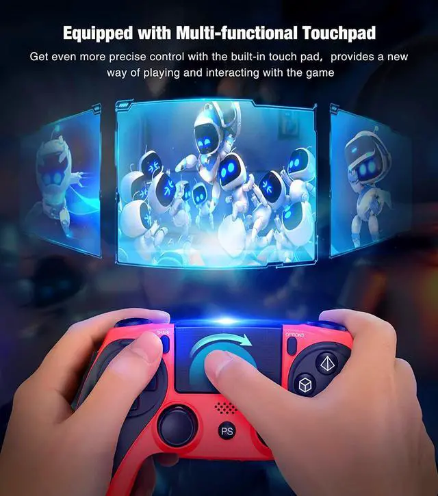 Alt view image 4 of 6 - For PS4 Wireless Bluetooth Game Controller