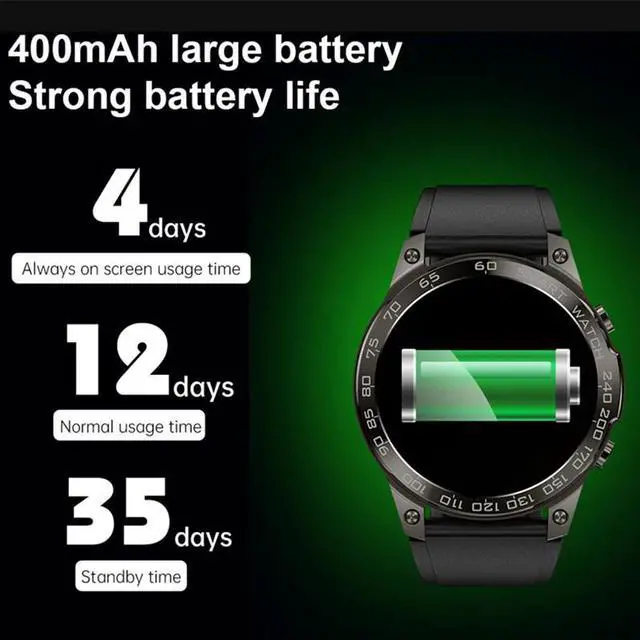 Alt view image 2 of 6 - 1.43" 466*466 AMOLED screen Men Smart Watch IP68 Waterproof Screen Always Show 400MAh Battery Bluetooth Call Smartwatch
