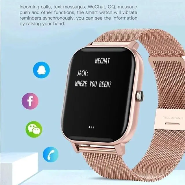 Alt view image 2 of 6 - Smart Watch Women Men 1.69"Full Touch Bluetooth Call Fitness Tracker Heart Rate Monitor Blood Pressure Ladies Smartwatch