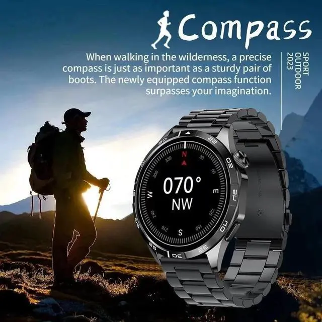 Alt view image 4 of 6 - Bluetooth Call Men Smart Watch Men AMOLED HD Screen GPS Sport Fitness Watches 1.43 inch With Compass IP68 Waterproof Smartwatch