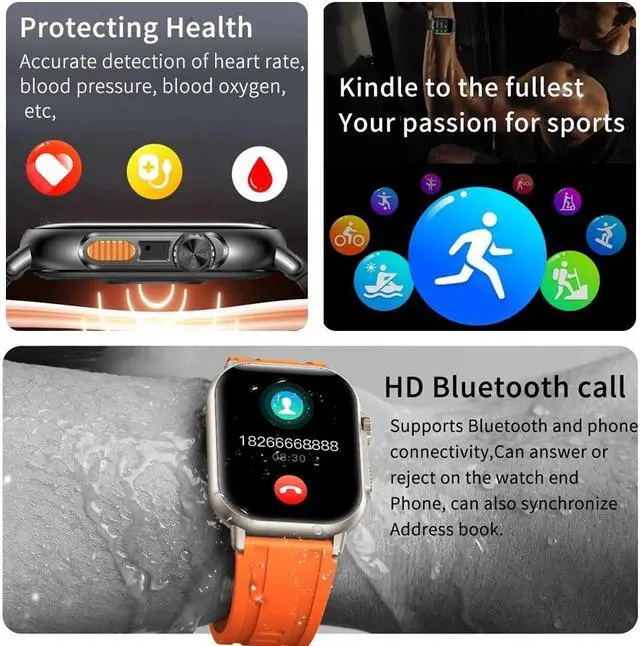 Alt view image 2 of 6 - NFC Bluetooth Call Smart Watch Men 320*385 HD Screen Fitness Tracker IP68Waterproof Fashion Women SmartWatch For Android IOS