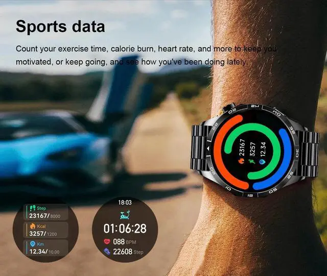 Alt view image 5 of 6 - Bluetooth Call Men Smart Watch Men AMOLED HD Screen GPS Sport Fitness Watches 1.43 inch With Compass IP68 Waterproof Smartwatch