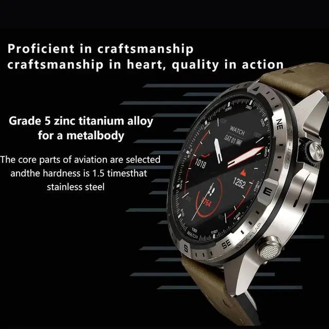 Alt view image 2 of 6 - Business Smart Watch Men Compass 1.6"HD Screen Titanium case NFC Smartwatch Man Bluetooth Call 100+Sports Modes Rugged Watch+