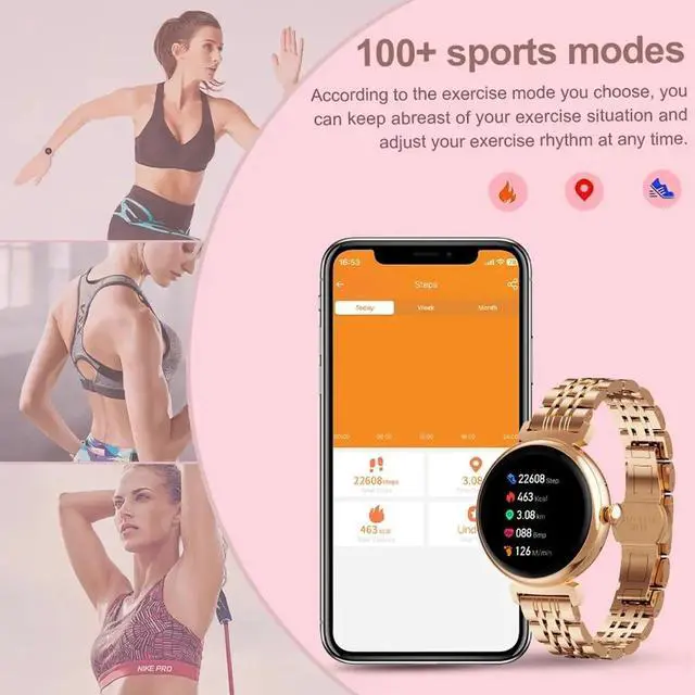 Alt view image 5 of 6 - Fashion Ladies Smart Watch1.04 inch AMOLED Small Screen Always Display Bluetooth Call Smartwatch Women Sports Fitness Watch