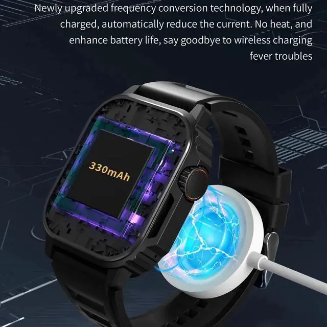 Alt view image 4 of 6 - Military Outdoor Smart Watch Men Women AMOLED Screen Compass Siri Voice NFC GPS Sports Track Bluetooth Call Smartwatch
