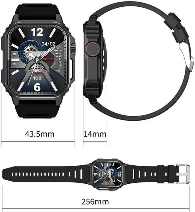 Alt view image 6 of 6 - Military Outdoor Smart Watch Men Women AMOLED Screen Compass Siri Voice NFC GPS Sports Track Bluetooth Call Smartwatch