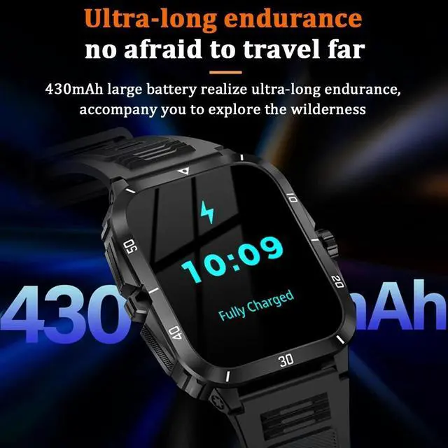 Alt view image 5 of 6 - 3ATM Waterproof Swimming Smart Watch Men 430 mAh Battery Ultra Long Standby 1.96 inch Bluetooth Call SmartWatch For Android IOS