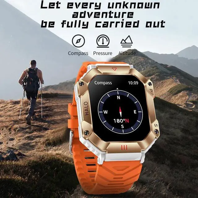 Alt view image 2 of 6 - GPS Military Outdoor Smart Watch 2.0 inch 650 mAh Large Battery Watch GPS Motion Track Compass Bluetooth Call Smartwatch Men