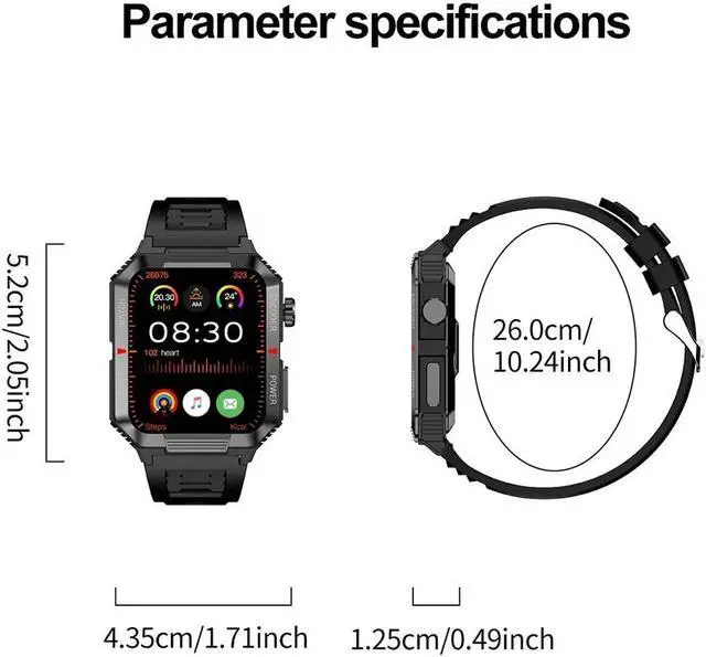Alt view image 6 of 6 - 123 Outdoor Sports Mode Bluetooth Call Smart Watch 1.99"450*454 HD Screen Watch Voice Assistant Waterproof Men's Smartwatch