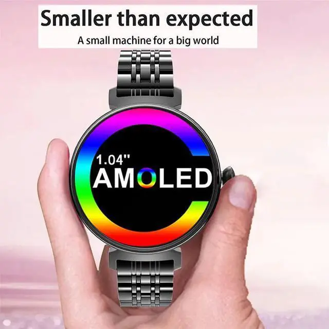 Alt view image 3 of 6 - 1.04 inch AMOLED Screen Fashion Ladies Smart Watch Screen Always Display Bluetooth Call Smartwatch Metal Body Small Screen Watch