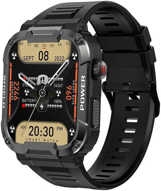 Alt view image 7 of 7 - Mk66 Smart Outdoor Three-Proof Watch Dual-Mode Call Bluetooth Outdoor Waterproof Multi-Function Watch