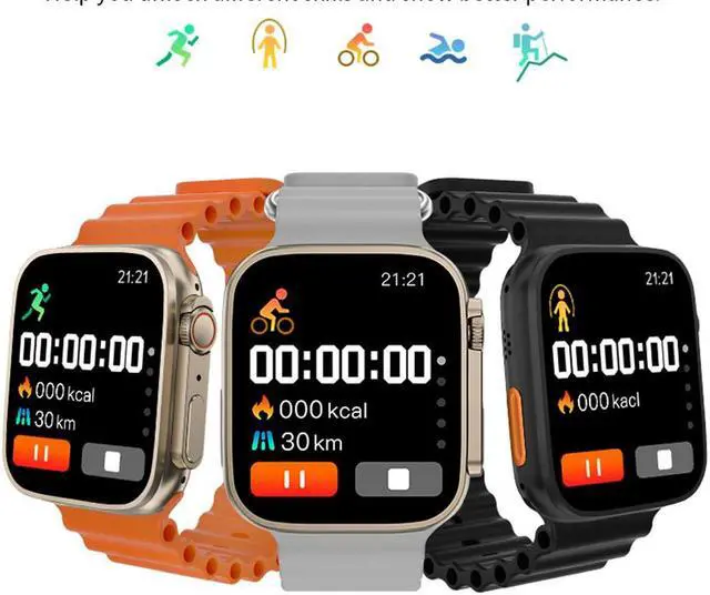 Alt view image 4 of 7 - Smart Watch Watch8 Ultra Bluetooth Call Heart Rate Monitoring Message Reminder S8