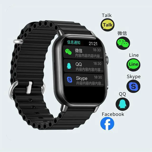 Alt view image 2 of 5 - Tk23 Smart Watch Bluetooth Call Heart Rate Blood Oxygen Blood Pressure Sleep Monitoring Pedometer Movement Information Reminder