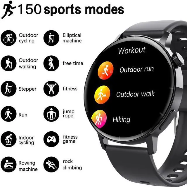 Alt view image 3 of 7 - F67s Smart Watch Third Generation Blood Glucose Red Light True Blood Oxygen Pressure Test Body Temperature Hrv Call Sports Bracelet