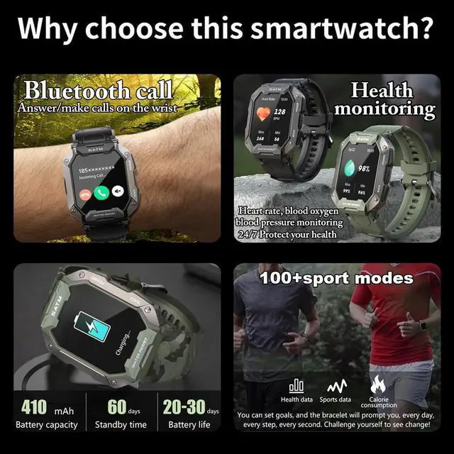 Alt view image 2 of 5 - C20plus Smart Watch Heart Rate Blood Sugar Health Function Running Multi-Sports Three-Household Smart Watch