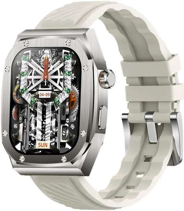 Alt view image 4 of 5 - Z79 Max Smart Watch Ultra-Long Standby Brushed Steel Shell Double Strap Compass Nfc Sports