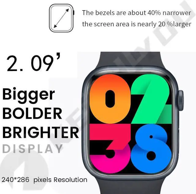 Alt view image 2 of 7 - T20promax Smartwatch Bluetooth Call 2.09 Screen Bluetooth Heart Rate Blood Pressure Monitoring S9
