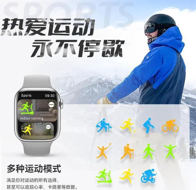 Alt view image 4 of 5 - Cx9promax Smart Watch Bluetooth Talk Heart Rate Sleep Monitor Fitness Meter Step Exercise Smart Watch