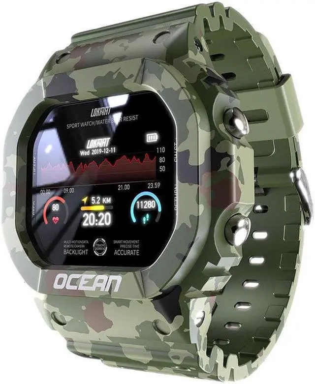 Alt view image 6 of 7 - Ocean Bluetooth Sports Smart Watch Heart Rate Blood Pressure Health Monitoring Multi-Sport Mode Bracelet