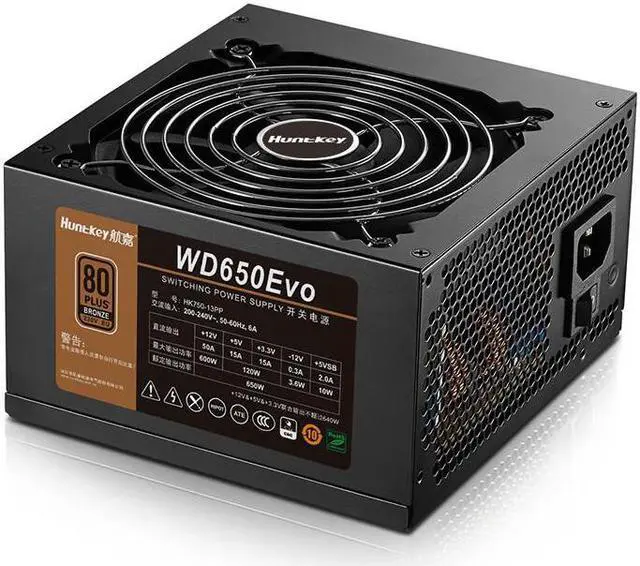 Alt view image 3 of 5 - Hangjia Wd650evo Bronze Medal Computer Desktop Mute Power Energy Saving Game Multi-Core Wide Rated 650W