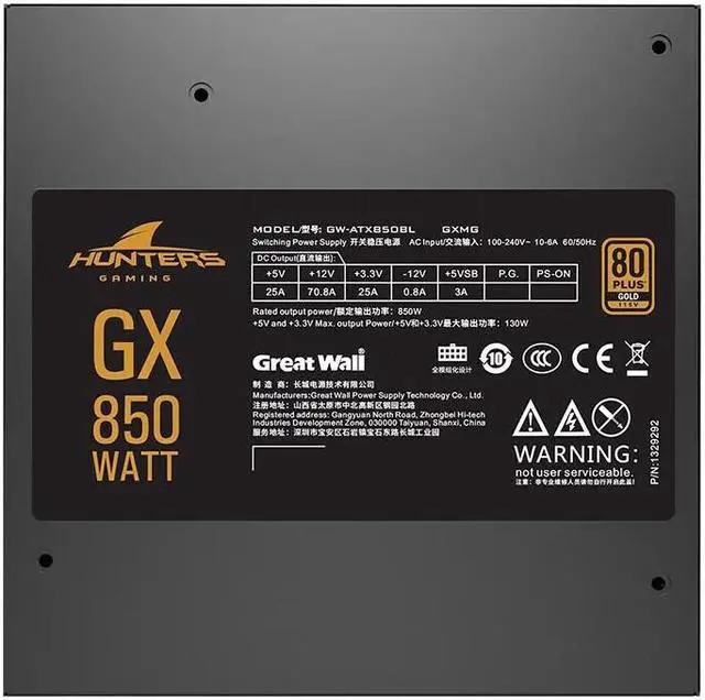 Alt view image 5 of 5 - Great Wall Gx850bl Upgrade To Atx3.0Pcie 5.0 850W Gold Desktop Computer Power Supply