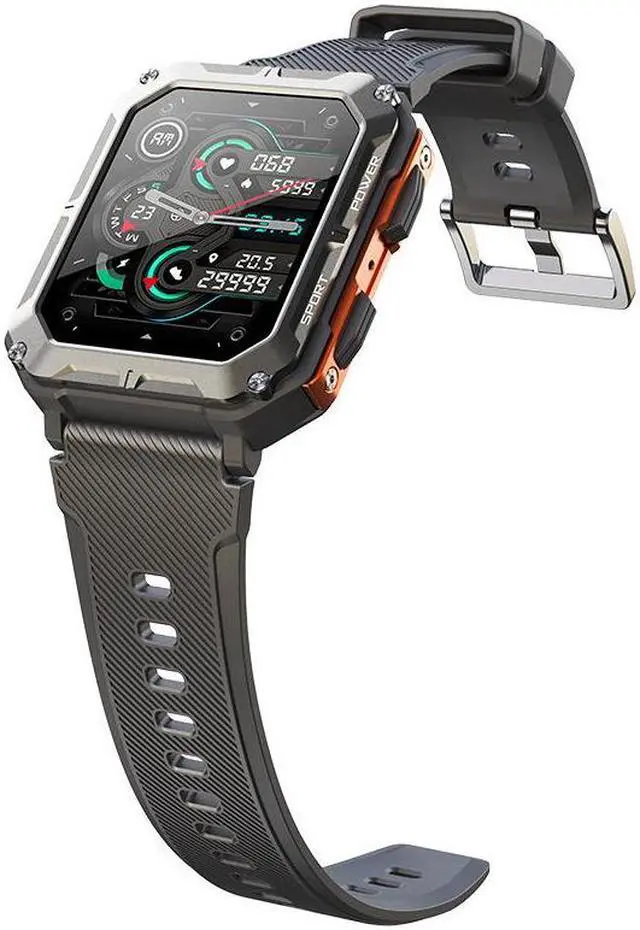 Alt view image 2 of 5 - C20pro Smart Watch Outdoor Three-Proof Call Pedometer Heart Rate Blood Pressure Square Men's Photo Watch