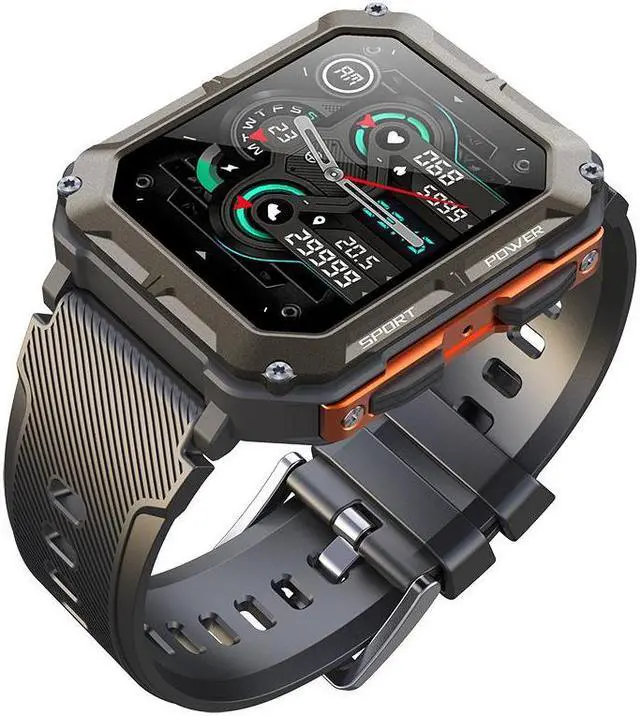 Alt view image 4 of 5 - C20pro Smart Watch Outdoor Three-Proof Call Pedometer Heart Rate Blood Pressure Square Men's Photo Watch