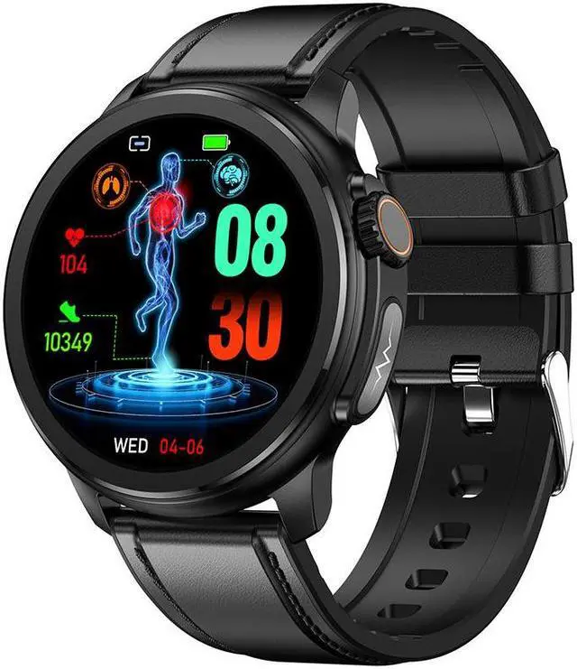 Alt view image 2 of 5 - Et481 Smart Watch Ecg Blood Glucose Uric Acid Blood Lipid Body Temperature Men's Photograph Bluetooth Call Watch