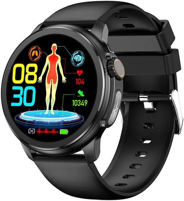Alt view image 3 of 5 - Et481 Smart Watch Ecg Blood Glucose Uric Acid Blood Lipid Body Temperature Men's Photograph Bluetooth Call Watch