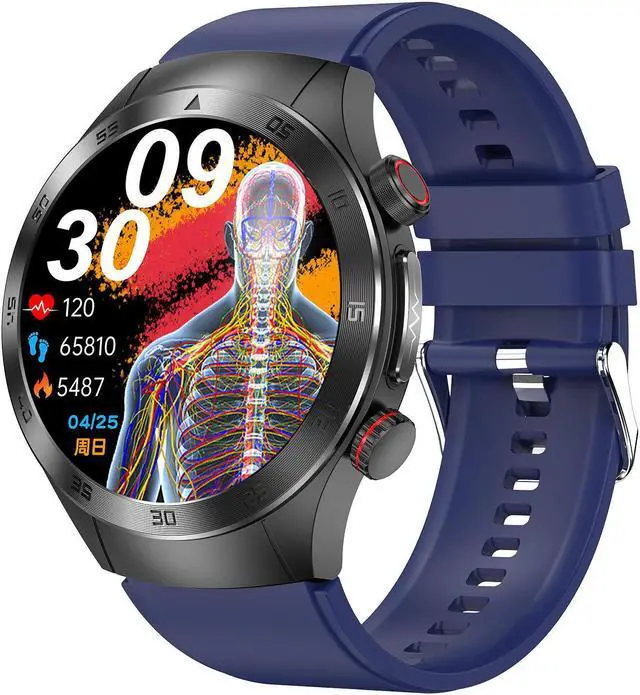 Alt view image 2 of 7 - E800 Call Ecg Blood Oxygen Heart Rate Uric Acid Blood Lipid Blood Glucose Body Temperature Waterproof Men's Watch