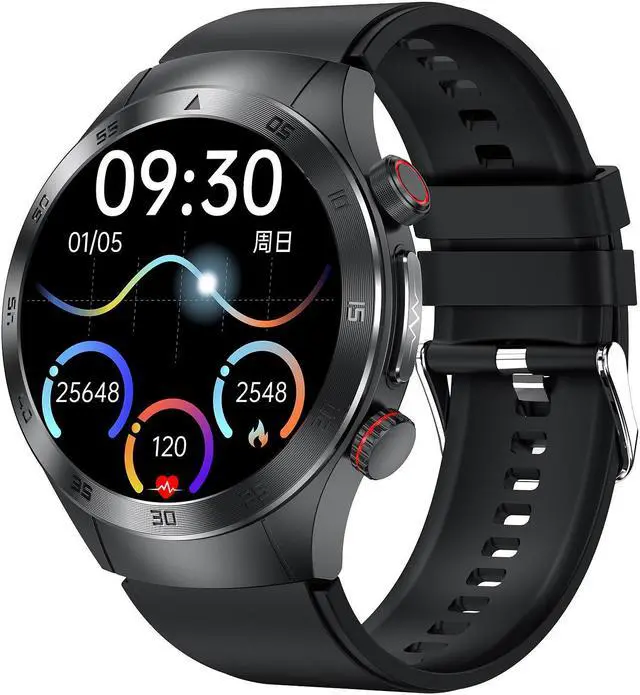 Alt view image 4 of 7 - E800 Call Ecg Blood Oxygen Heart Rate Uric Acid Blood Lipid Blood Glucose Body Temperature Waterproof Men's Watch