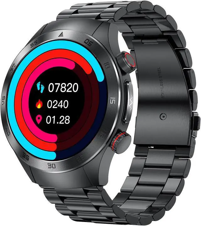 Alt view image 5 of 7 - E800 Call Ecg Blood Oxygen Heart Rate Uric Acid Blood Lipid Blood Glucose Body Temperature Waterproof Men's Watch