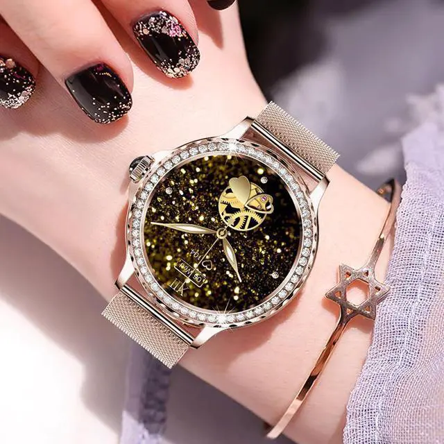 Alt view image 2 of 6 - Women's Smart Bracelet Nx19 Bluetooth Call Ip68 Waterproof Watch Diamond Heart Rate Blood Pressure Bracelet