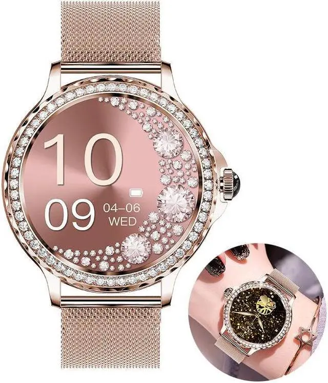 Alt view image 3 of 6 - Women's Smart Bracelet Nx19 Bluetooth Call Ip68 Waterproof Watch Diamond Heart Rate Blood Pressure Bracelet
