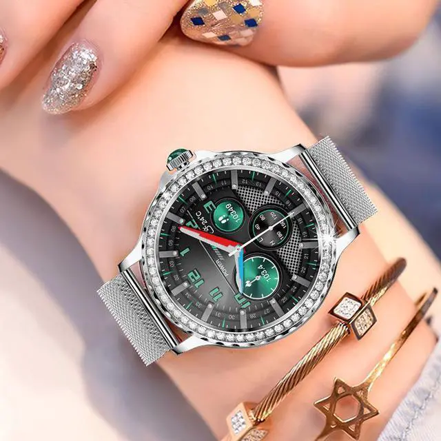 Alt view image 4 of 6 - Women's Smart Bracelet Nx19 Bluetooth Call Ip68 Waterproof Watch Diamond Heart Rate Blood Pressure Bracelet