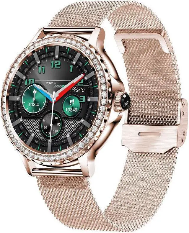 Alt view image 5 of 6 - Women's Smart Bracelet Nx19 Bluetooth Call Ip68 Waterproof Watch Diamond Heart Rate Blood Pressure Bracelet