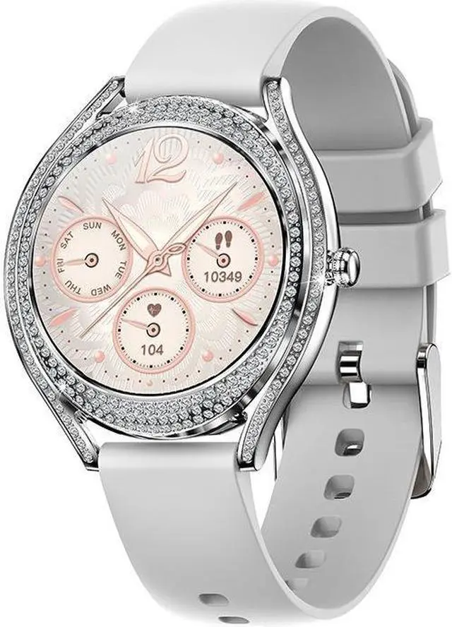 Alt view image 2 of 5 - 1.28 Inch V66 Smart Watch Heart Rate Bluetooth Call Waterproof Women Silicone Bracelet