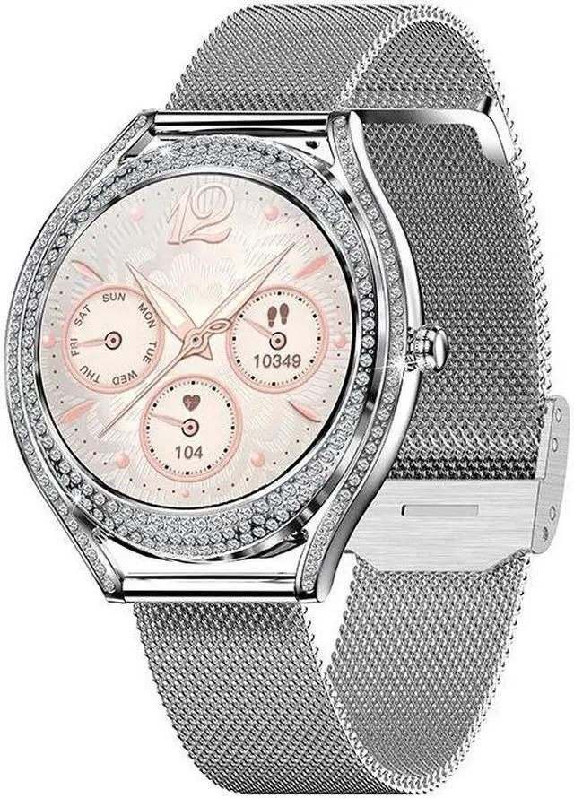 Alt view image 3 of 5 - 1.28 Inch V66 Smart Watch Heart Rate Bluetooth Call Waterproof Women Silicone Bracelet