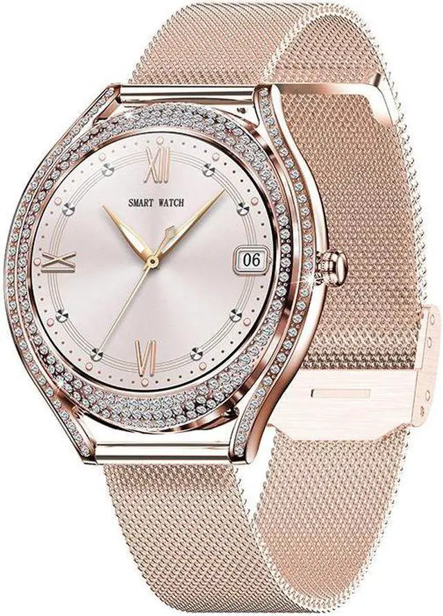 Alt view image 5 of 5 - 1.28 Inch V66 Smart Watch Heart Rate Bluetooth Call Waterproof Women Silicone Bracelet